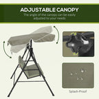3-Seat Outdoor Patio Swing Chair with Removable Cushion