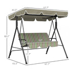 3-Seat Outdoor Patio Swing Chair with Removable Cushion