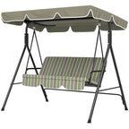 3-Seat Outdoor Patio Swing Chair with Removable Cushion