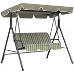 3-Seat Outdoor Patio Swing Chair with Removable Cushion