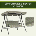 3-Seat Outdoor Patio Swing Chair with Removable Cushion