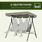 3-Seat Outdoor Patio Swing Chair with Removable Cushion
