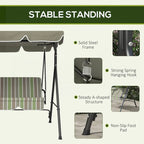 3-Seat Outdoor Patio Swing Chair with Removable Cushion