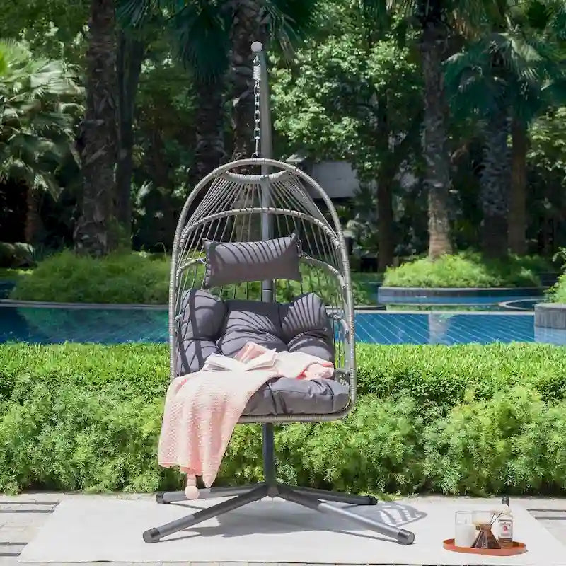 Outdoor Egg Hanging Chair with Stand