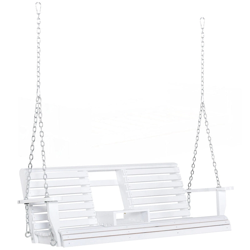Patio Swing Bench with Folding Coffee Table