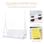 Patio Swing Bench with Folding Coffee Table