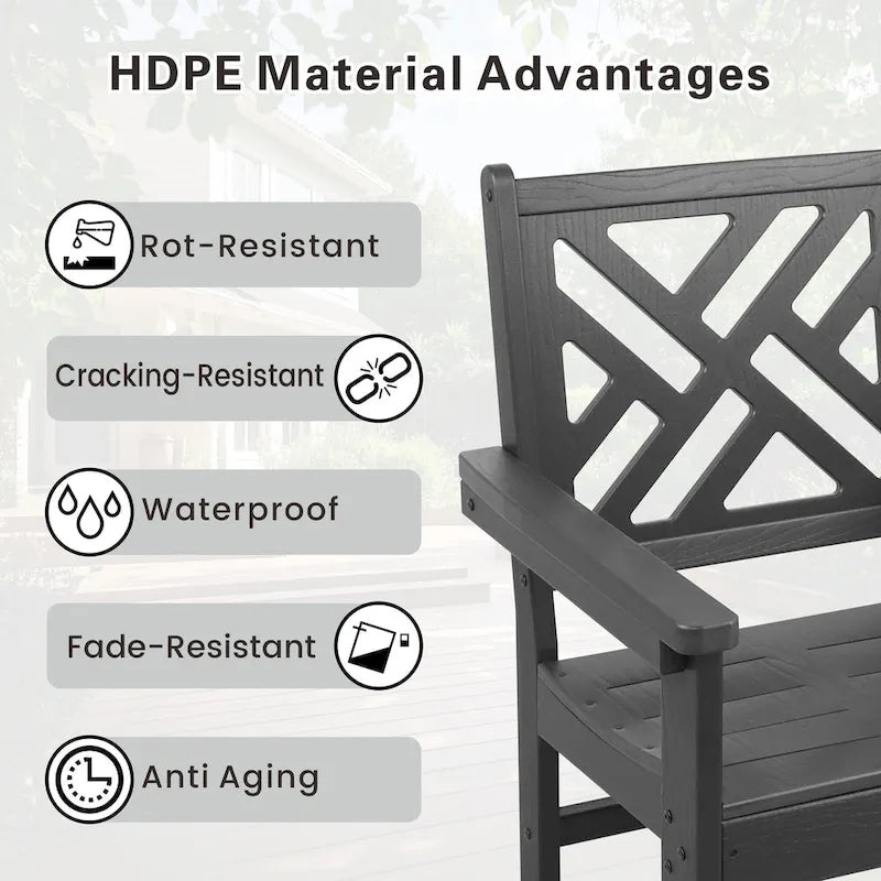 5 Piece Outdoor Dining Table and Chair Set, Garden Wooden Furniture Set, Rectangular Table with Umbrella Hole and 4 Chairs