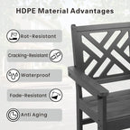 5 Piece Outdoor Dining Table and Chair Set, Garden Wooden Furniture Set, Rectangular Table with Umbrella Hole and 4 Chairs