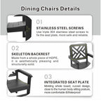 5 Piece Outdoor Dining Table and Chair Set, Garden Wooden Furniture Set, Rectangular Table with Umbrella Hole and 4 Chairs