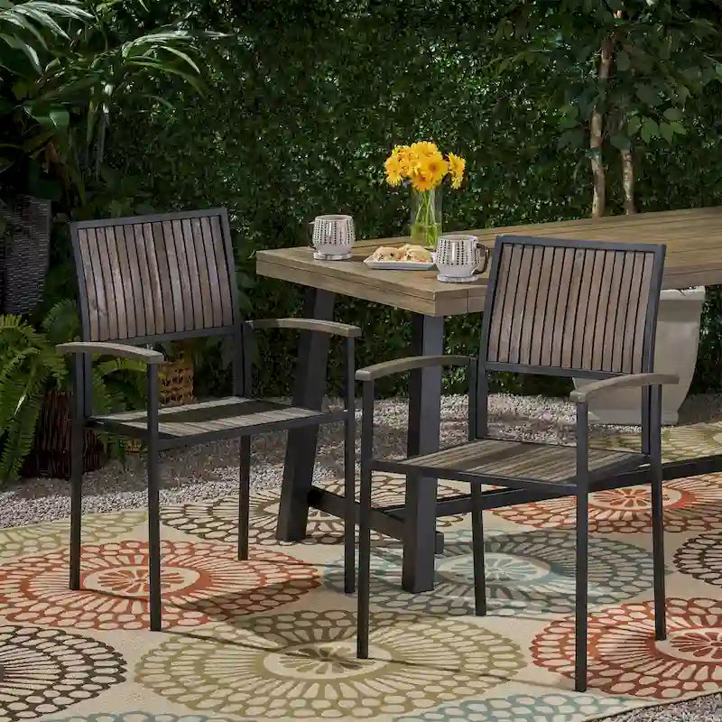 Industrial Chic Dining Chairs Set of 2