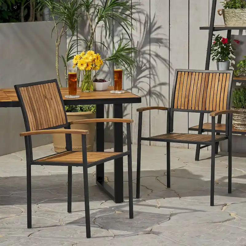 Industrial Chic Dining Chairs Set of 2
