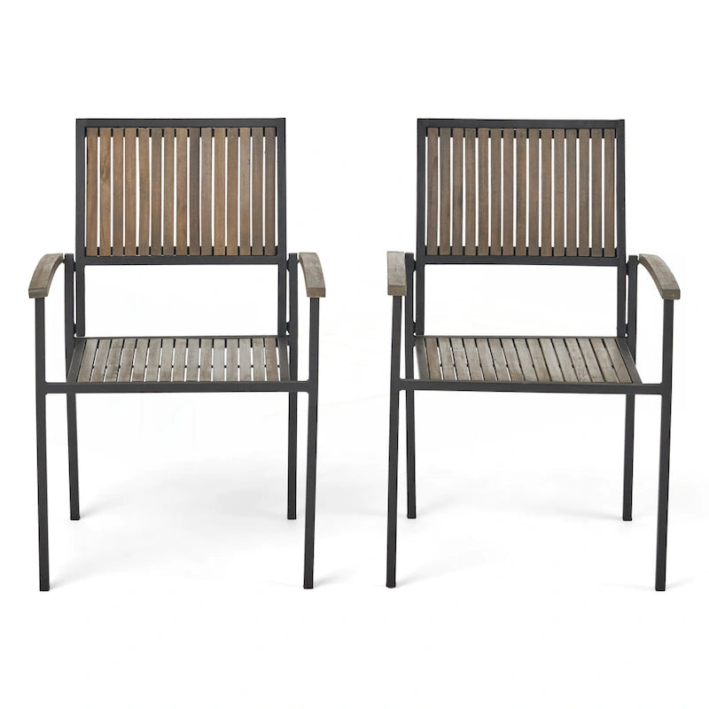 Industrial Chic Dining Chairs Set of 2