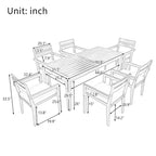 Acacia Wood Outdoor Dining Table And Chairs Suitable For Patio