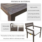 Acacia Wood Outdoor Dining Table And Chairs Suitable For Patio