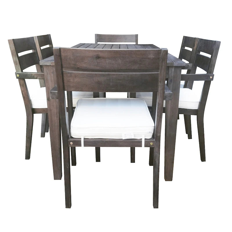 Acacia Wood Outdoor Dining Table And Chairs Suitable For Patio