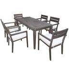 Acacia Wood Outdoor Dining Table And Chairs Suitable For Patio