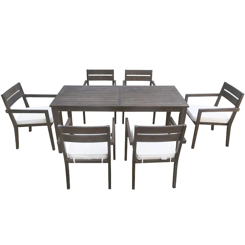 Acacia Wood Outdoor Dining Table And Chairs Suitable For Patio