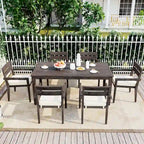 Acacia Wood Outdoor Dining Table And Chairs Suitable For Patio