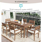 Acacia Wood Outdoor Dining Table And Chairs Suitable For Patio