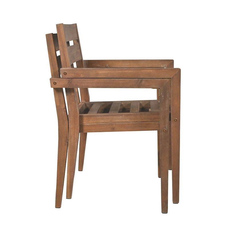 Acacia Wood Outdoor Dining Table And Chairs Suitable For Patio