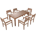 Acacia Wood Outdoor Dining Table And Chairs Suitable For Patio