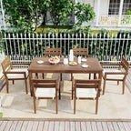 Acacia Wood Outdoor Dining Table And Chairs Suitable For Patio