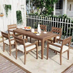 Acacia Wood Outdoor Dining Table And Chairs Suitable For Patio