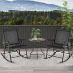 Costway 2 PCS Patio Folding Rocking Chair Heavy-Duty Metal Frame - See Details