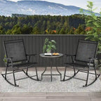 Costway 2 PCS Patio Folding Rocking Chair Heavy-Duty Metal Frame - See Details