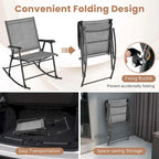 Costway 2 PCS Patio Folding Rocking Chair Heavy-Duty Metal Frame - See Details