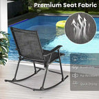 Costway 2 PCS Patio Folding Rocking Chair Heavy-Duty Metal Frame - See Details