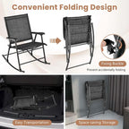 Costway 2 PCS Patio Folding Rocking Chair Heavy-Duty Metal Frame - See Details