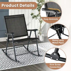 Costway 2 PCS Patio Folding Rocking Chair Heavy-Duty Metal Frame - See Details
