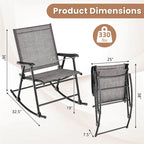 Costway 2 PCS Patio Folding Rocking Chair Heavy-Duty Metal Frame - See Details