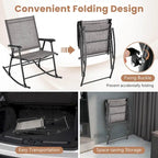 Costway 2 PCS Patio Folding Rocking Chair Heavy-Duty Metal Frame - See Details