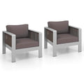Costway 2 PCS Aluminum Single Sofa Outdoor Furniture Set with Thick - See Details