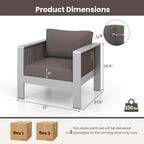 Costway 2 PCS Aluminum Single Sofa Outdoor Furniture Set with Thick - See Details