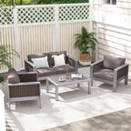 Costway 2 PCS Aluminum Single Sofa Outdoor Furniture Set with Thick - See Details