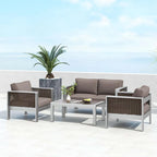 Costway 2 PCS Aluminum Single Sofa Outdoor Furniture Set with Thick - See Details