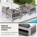 Costway 2 PCS Aluminum Single Sofa Outdoor Furniture Set with Thick - See Details
