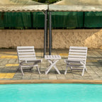Versailles Quick Assembly All-Weather Outdoor Folding Patio Chair and Table Set - 3-piece