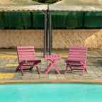 Versailles Quick Assembly All-Weather Outdoor Folding Patio Chair and Table Set - 3-piece