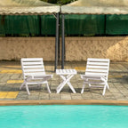 Versailles Quick Assembly All-Weather Outdoor Folding Patio Chair and Table Set - 3-piece