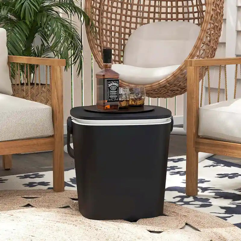Costway 4 Gallon Portable Cooler Bar Table with Handle Bottle Opener & - See Details