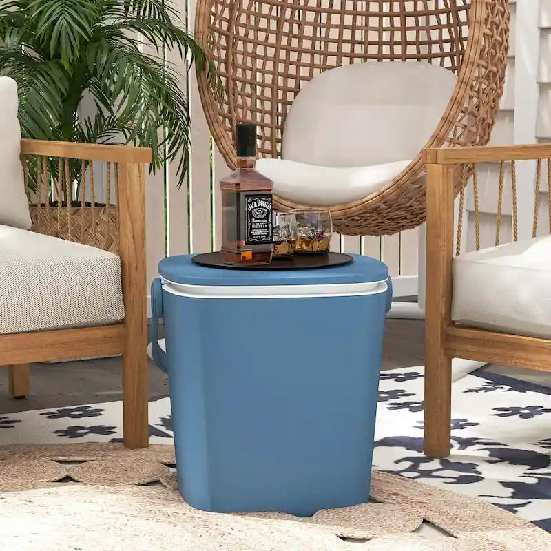 Costway 4 Gallon Portable Cooler Bar Table with Handle Bottle Opener & - See Details