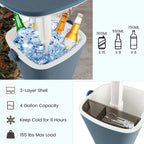 Costway 4 Gallon Portable Cooler Bar Table with Handle Bottle Opener & - See Details