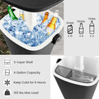 Costway 4 Gallon Portable Cooler Bar Table with Handle Bottle Opener & - See Details