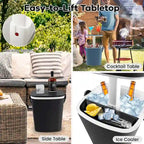Costway 4 Gallon Portable Cooler Bar Table with Handle Bottle Opener & - See Details