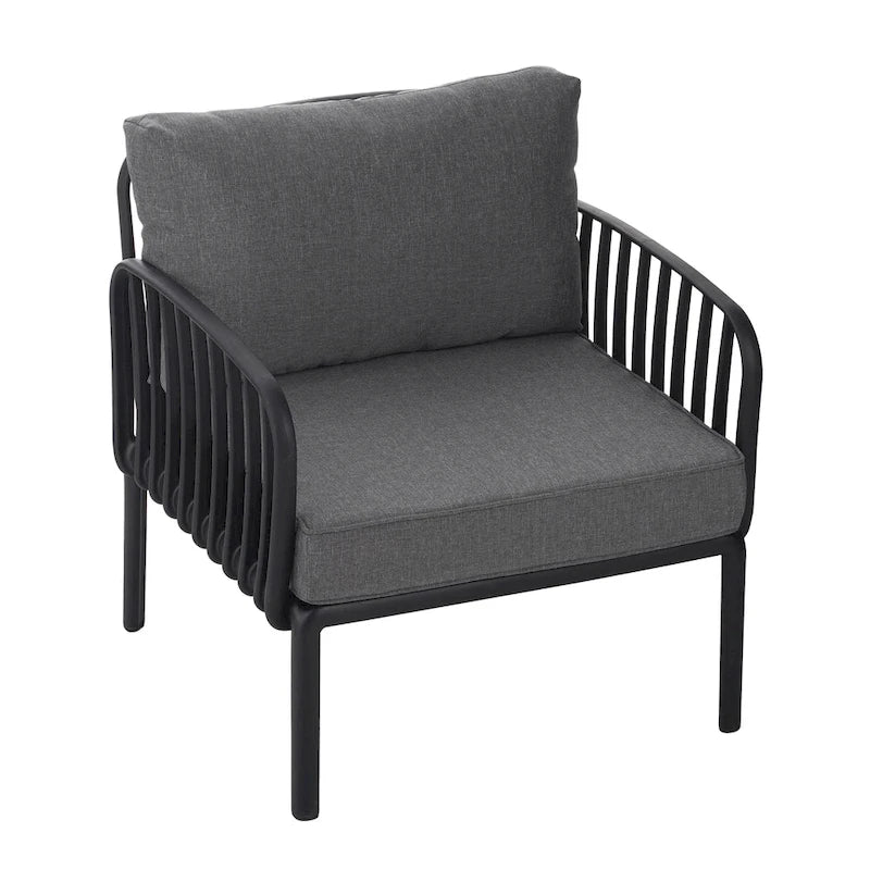 ( SET OF 2 ) Outdoor Patio Club Chair, Modern Patio Furniture, Waterproof Thick Cushion Deep Seating for Porch, Balcony