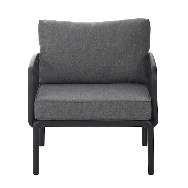 ( SET OF 2 ) Outdoor Patio Club Chair, Modern Patio Furniture, Waterproof Thick Cushion Deep Seating for Porch, Balcony